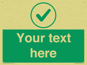 Custom green background, green tick in circle sign